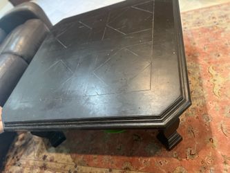 Leather sofa and loveseat, chair and table