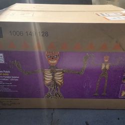 12 FT Giant Inferno Pumpkin Skeleton LCD Eyes Home Accents Holiday (NC)