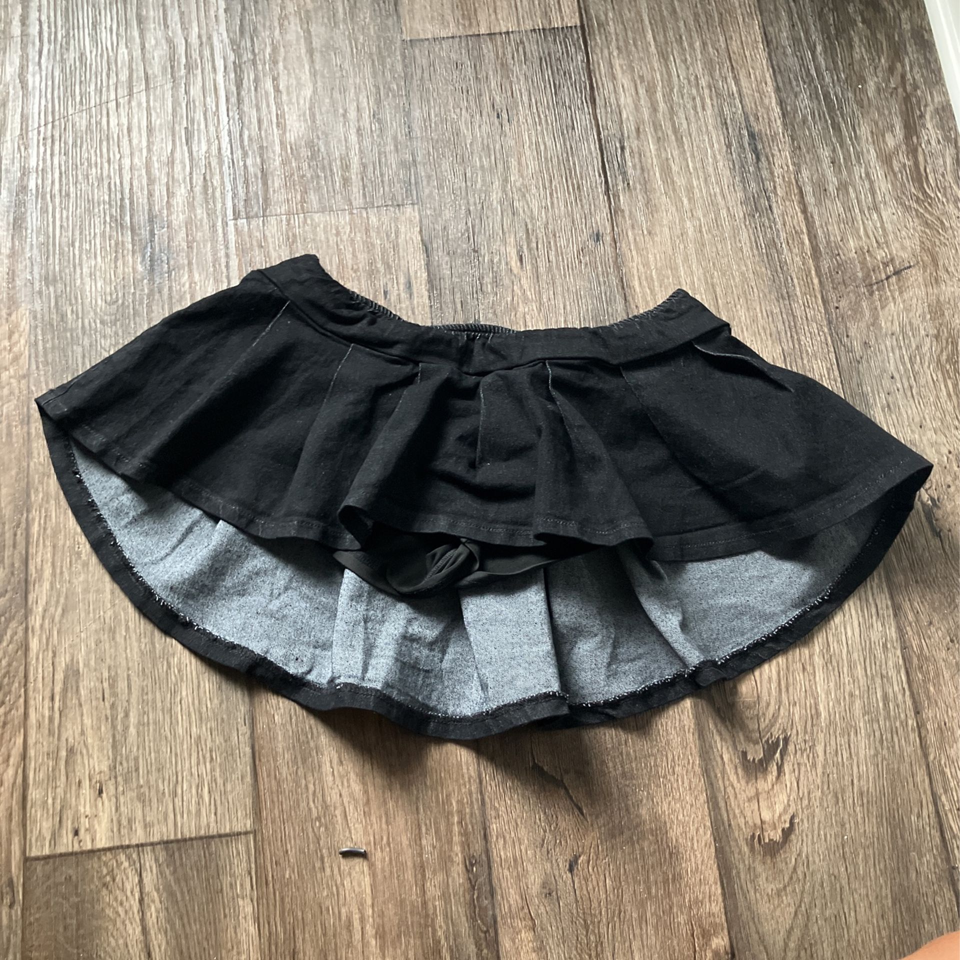 Black Mini Jean Skirt 