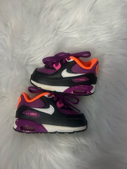 Baby Purple, Black, orange Nike Air Max Sneakers size 4c
