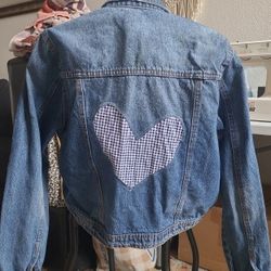 Jean Jacket. Heart Cut Out. L
