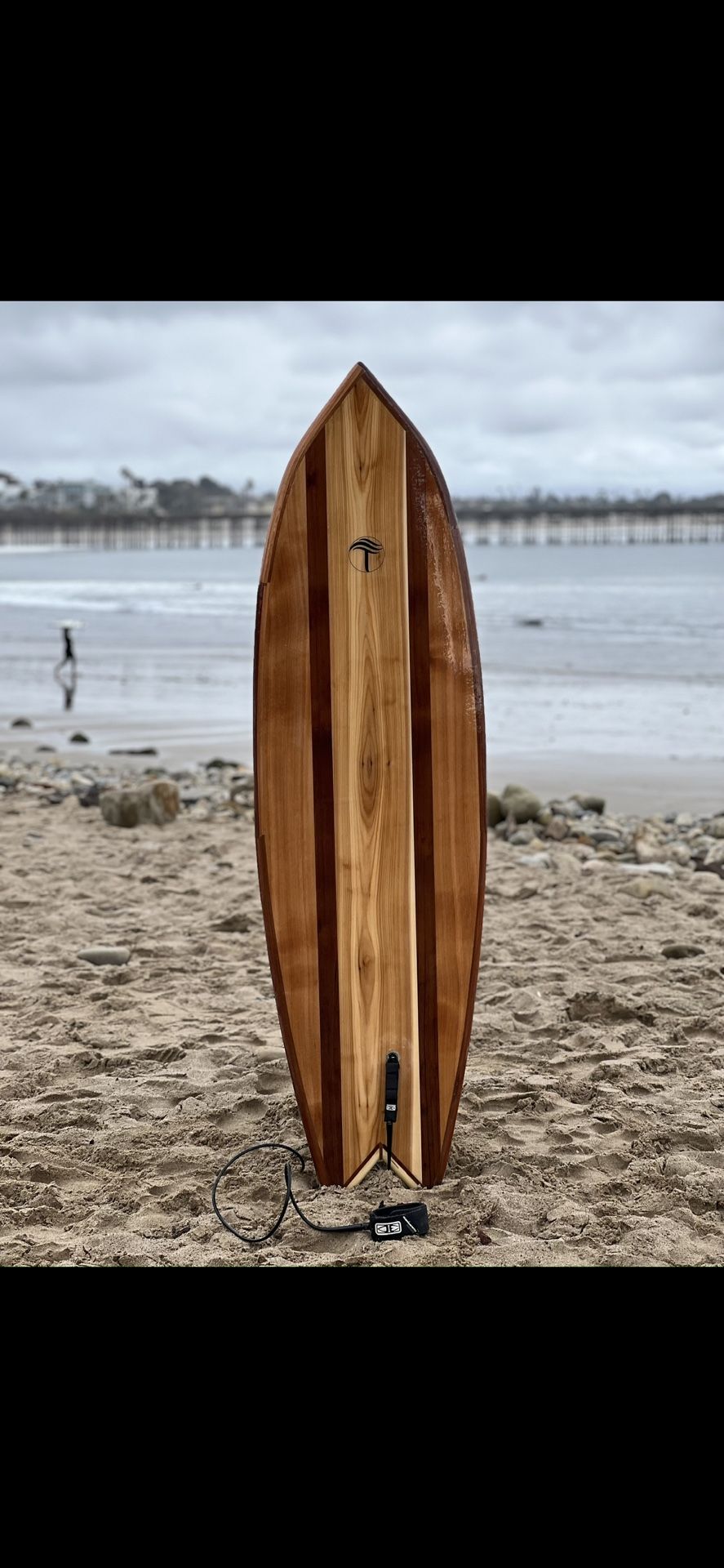 Hand Crafted Wooden Hollow 6’ 2” Fish Surfboard