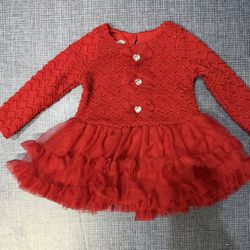 Toddler girls red dress 12 months