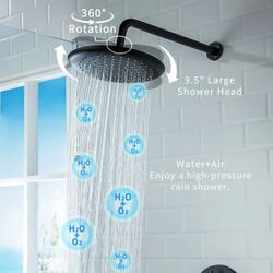 Casta Diva Rain Shower System — Black Luxury
