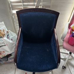 2 Blue Suede Chairs