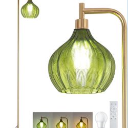 Brand New Floor Lamp Green Glass