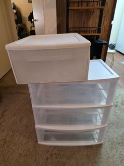 Plastic drawer plus single drawer storage