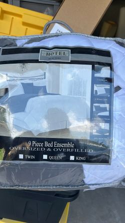 Gray and white king size bedding comforter