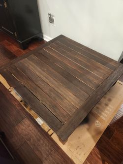 Square Wooden Slatted Table