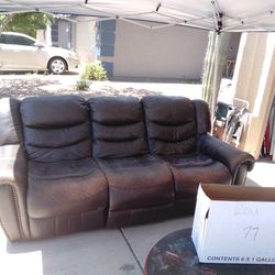 Leather Dual Recliner Sofa And Recliner