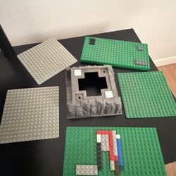 Small LEGO Baseplate Raised Mountain-#53588 and small LEGO plates 