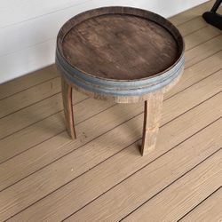Wine Barrel Side Table