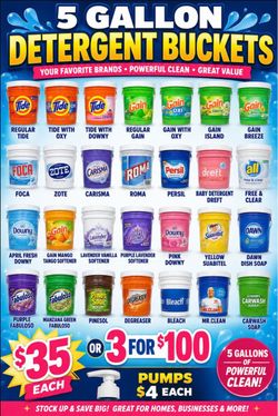 We have a variety of laundry detergents.$35