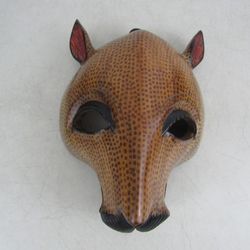 African Cheetah Hand Carved Wooden Folkart Tribal Mask 14" Tall


