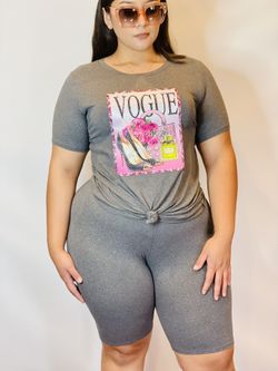 Shirt And Biker Short Set Plus Size