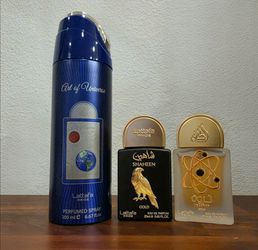 Lattafa Pride bundle - Art of Universe 200ml body spray / Tharwah Gold 20ml / Shaheen Gold 20ml