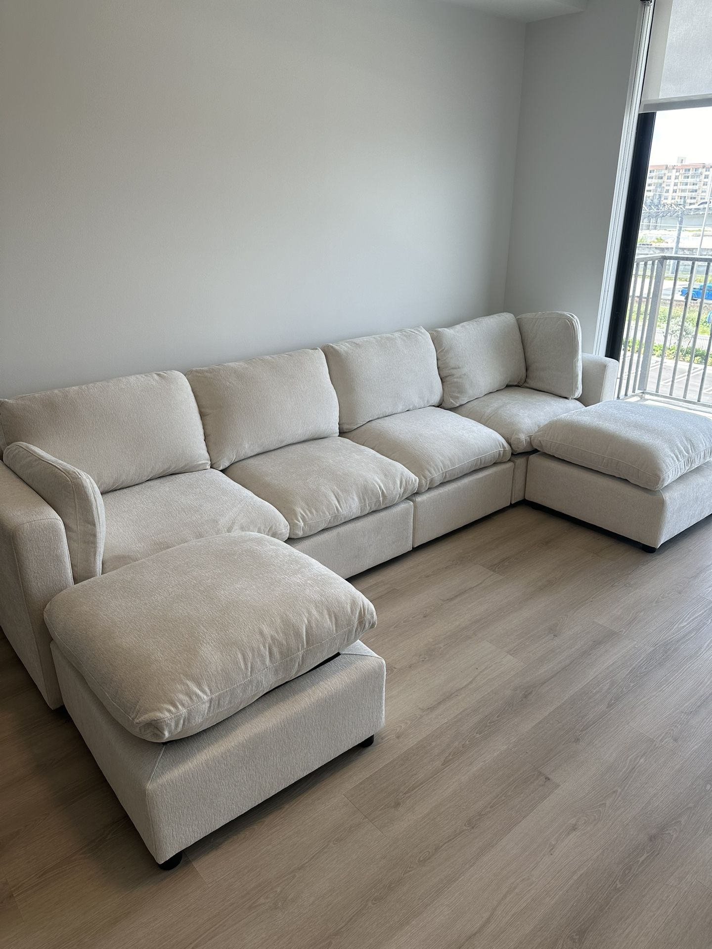 Beige Modular Sectional Couch