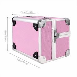 Pink Aluminum Makeup Train Case