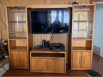 FOUR PIECE ENTERTAINMENT CENTER WITH LIGHTS