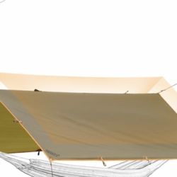Camping Tarp Tent Portable Multifunctional Bushcraft Backpacking Tear-Resistant Fabric Rain Fly Tarps Awning Shelter Lightweight Waterproof Tarp