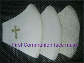 First Communion face mask.