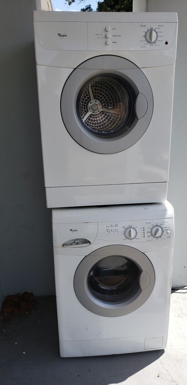 Good condition whirlpool stackable washer dryer compact