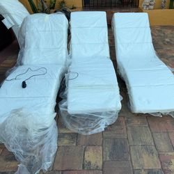 Three Chaise massage lounge Chairs