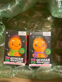 2 NeeDoh Ginger Glowman Glow-in-the-Dark Crunchy Squishy Christmas Schylling