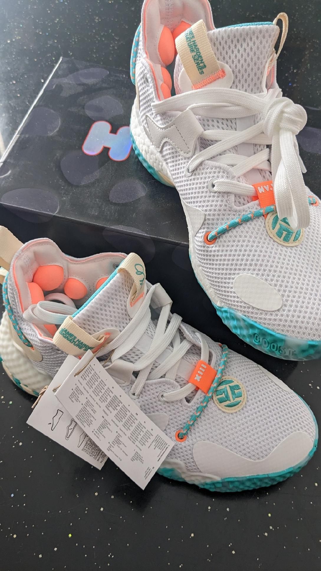 adidas Harden Vol. 6 ホワイト/アクア Adidas Harden Vol 6 White aqua size 7