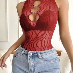 SEXY Cut Out Front Mesh Teddy Bodysuit *NEW*