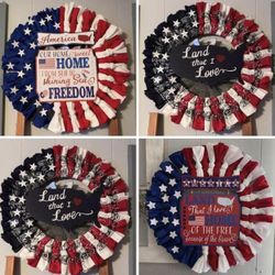 4 Handmade USA Wreaths