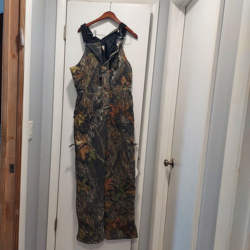 Mossy Oak Hunting Bib Overalls, Size Medium