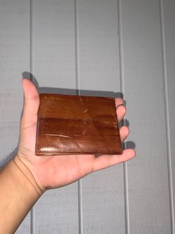 Brown Leather Bifold Wallet Cowhide