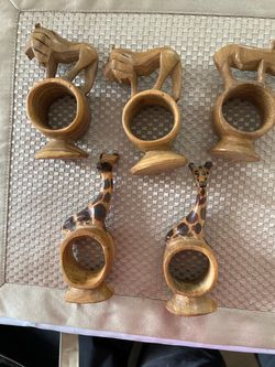 Authentic African wooden animals