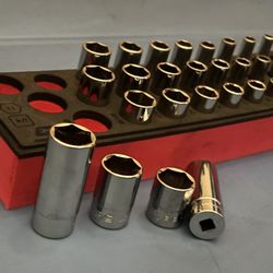 Snap-on Tools 39 pc 1/4" Drive 6-Point SAE Socket Set with PRO-FIT™ Organization (1/8-5/8") (Red)