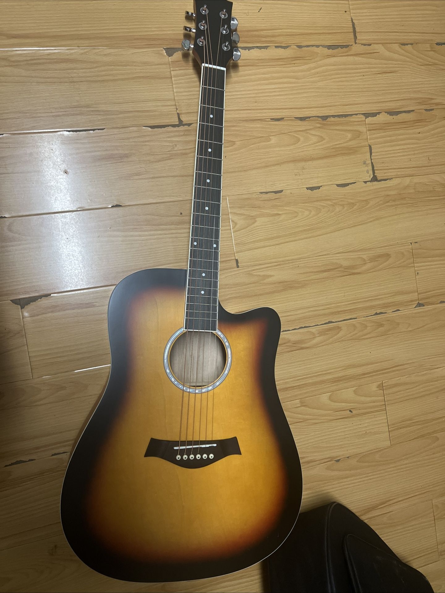 Acoustic Guitar Kit 41" Full Size Cutaway Mahogany Wood + Bag