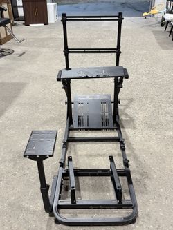 Enhanced and Stable Adjustable Racing Simulator Cockpit Wheel Stand, Compatible with Fanatec, PXN, Thrustmaster and Logitech, Excluding Seat, Handbrak
