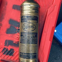 Vintage Pyrene Brass Fire Extinguisher