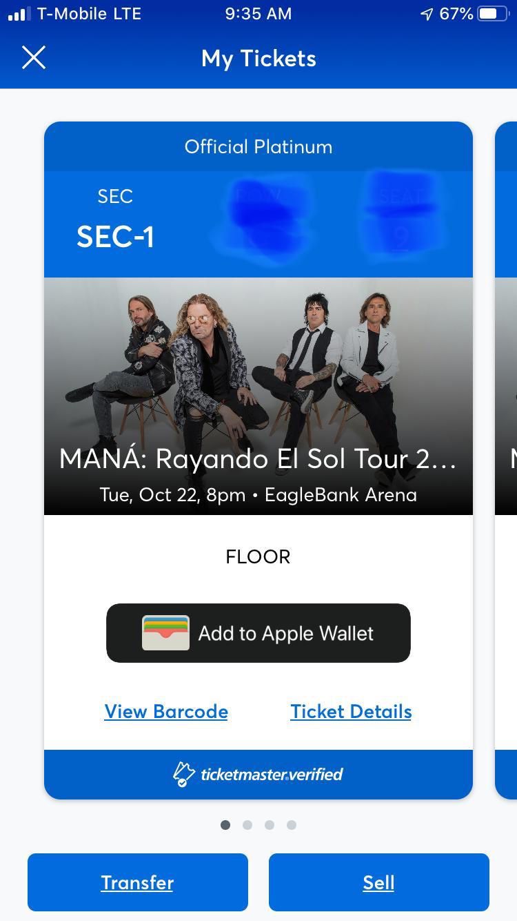 Mana Tickets section 1