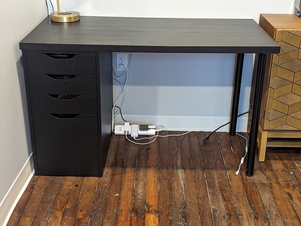 IKEA Alex Desk With File Cabinet 