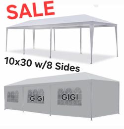 10x30' Wedding Party Canopy Tent Outdoor Gazebo with 8 Removable Sidewalls