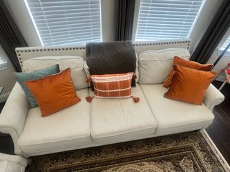 Elegant Cream Sofa/Couch X 2 – 88”W x 36”D x 40”H