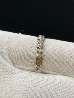 HEART SILVER RING W STONES #34454