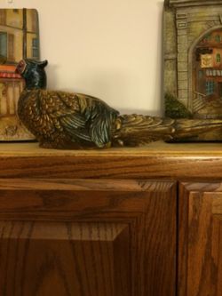 Pheasant Whiskey Container Bottle. Tail Comes Out. 13 1/2" Long.