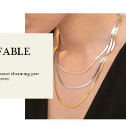 3 layers necklace chain 18k gold