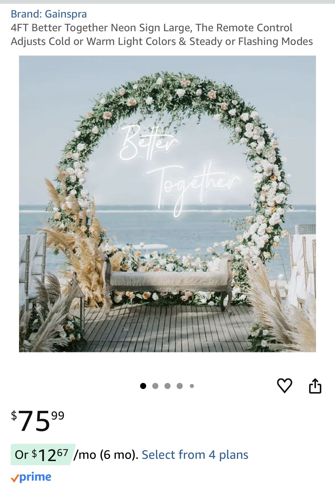 Better Together Neon Sign For Photobooth Backdrop