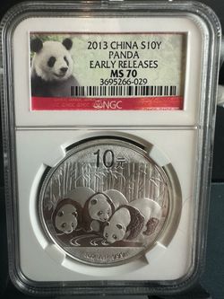 Graded silver pandas lot of 3
