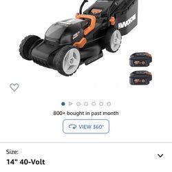 New Worx WG779 40V Power Share 4.0Ah 14" Cordless Lawn Mower Included 2x 4.0Ah Batteries