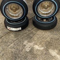 Tiger Paw AWP Tires/ Gold Daytona Wire rims P155/80R13