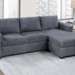 New Corduroy Sectional Couch with Chaise! Includes Free Delivery 🚚!